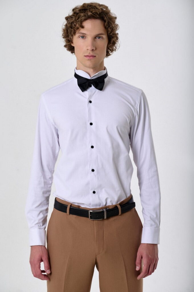 Біла сорочка під метелик бавовняна be Gentleman 2