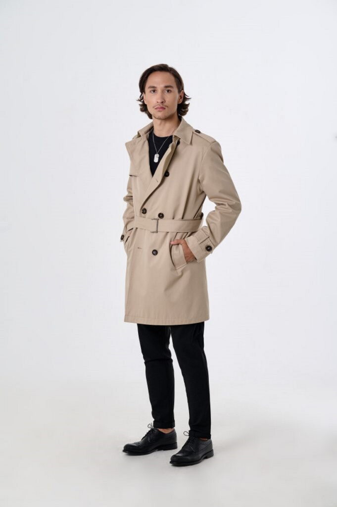 Бежевий тренч бавовняний be Gentleman 2