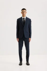 Чоловічий костюм-трійка з вовною синій з вкрапленнями be Gentleman 5