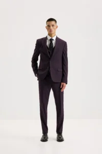Чоловічий костюм-трійка з вовною фіолетовий be Gentleman 5