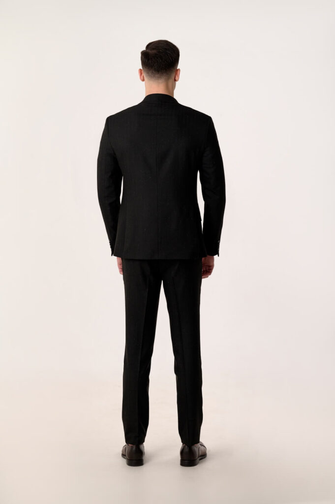 Чорний з вкрапленням костюм-трійка з вовною be Gentleman 1234