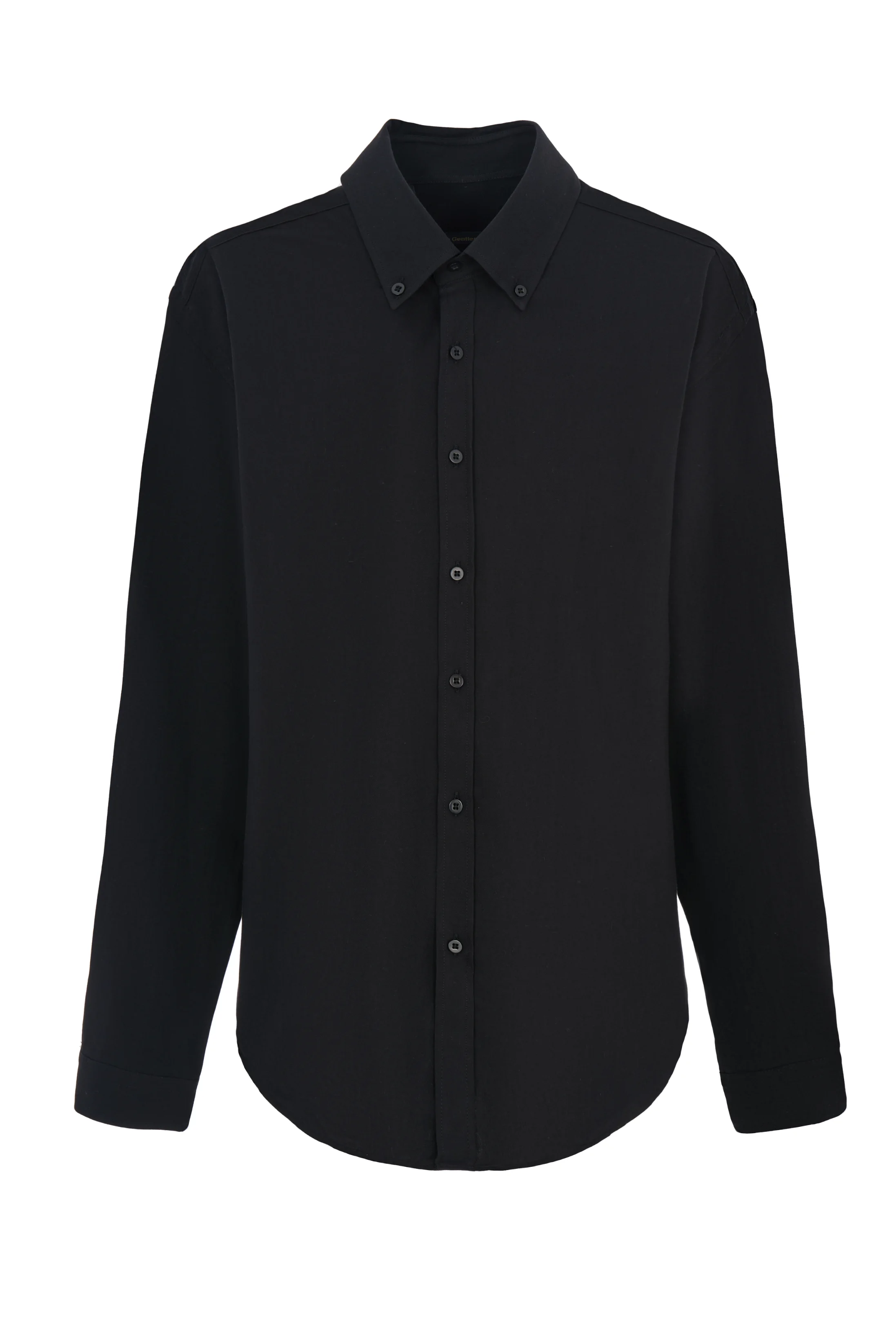 be Gentleman Black cotton shirt with a loose fit