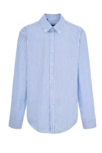 Blue striped Oxford shirt with loose fit be Gentleman 5