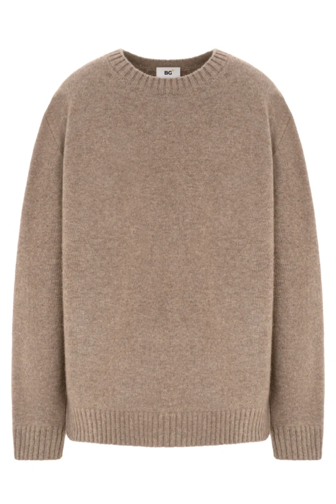 Beige woolen sweater with a round collar be Gentleman 2