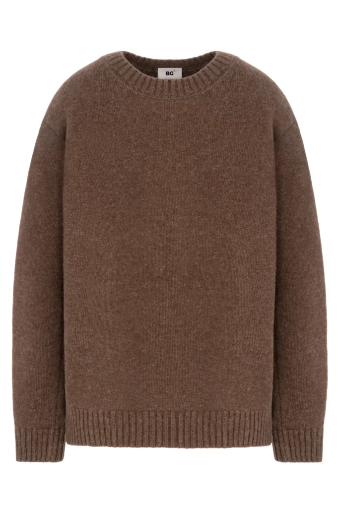 Brown woolen sweater with a round collar be Gentleman 2