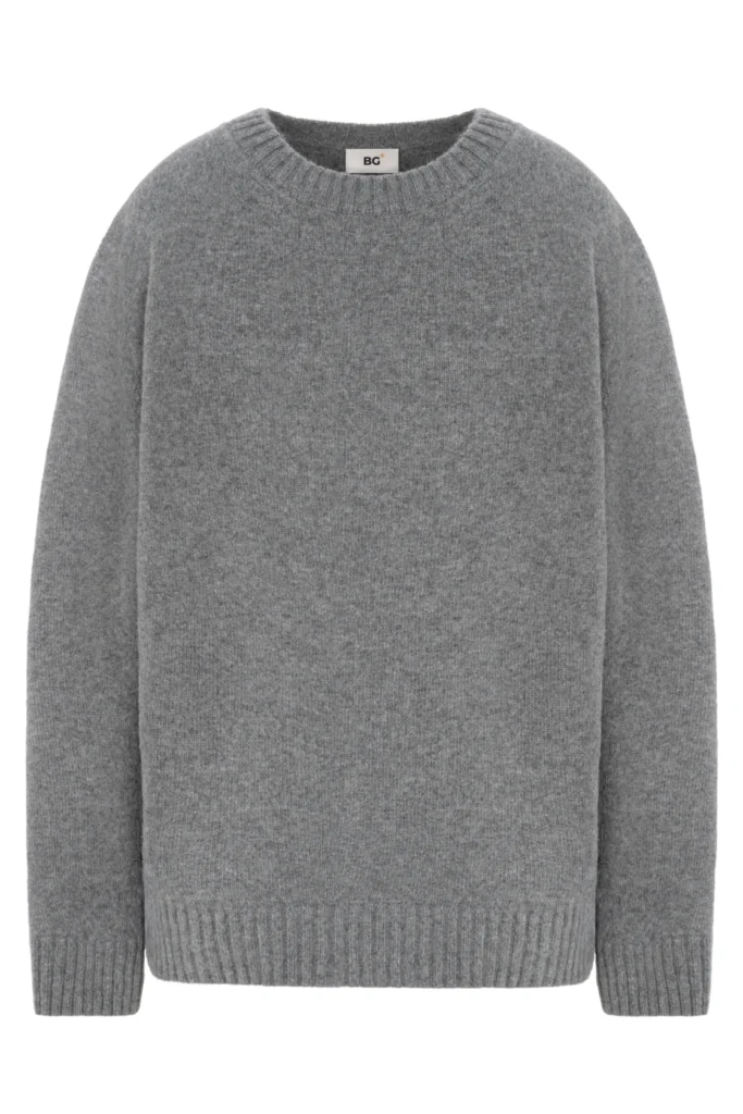 Gray woolen sweater with a round collar be Gentleman 2