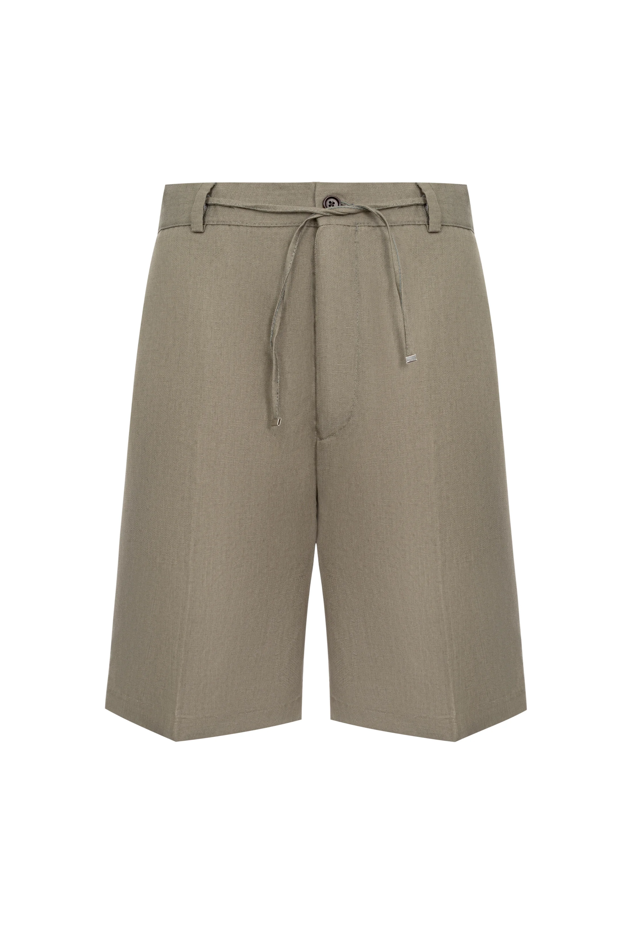 Шорти лляні оливкові