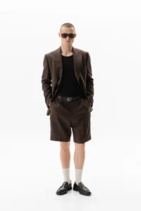 Піджак двобортний лляний коричневий be Gentleman 5