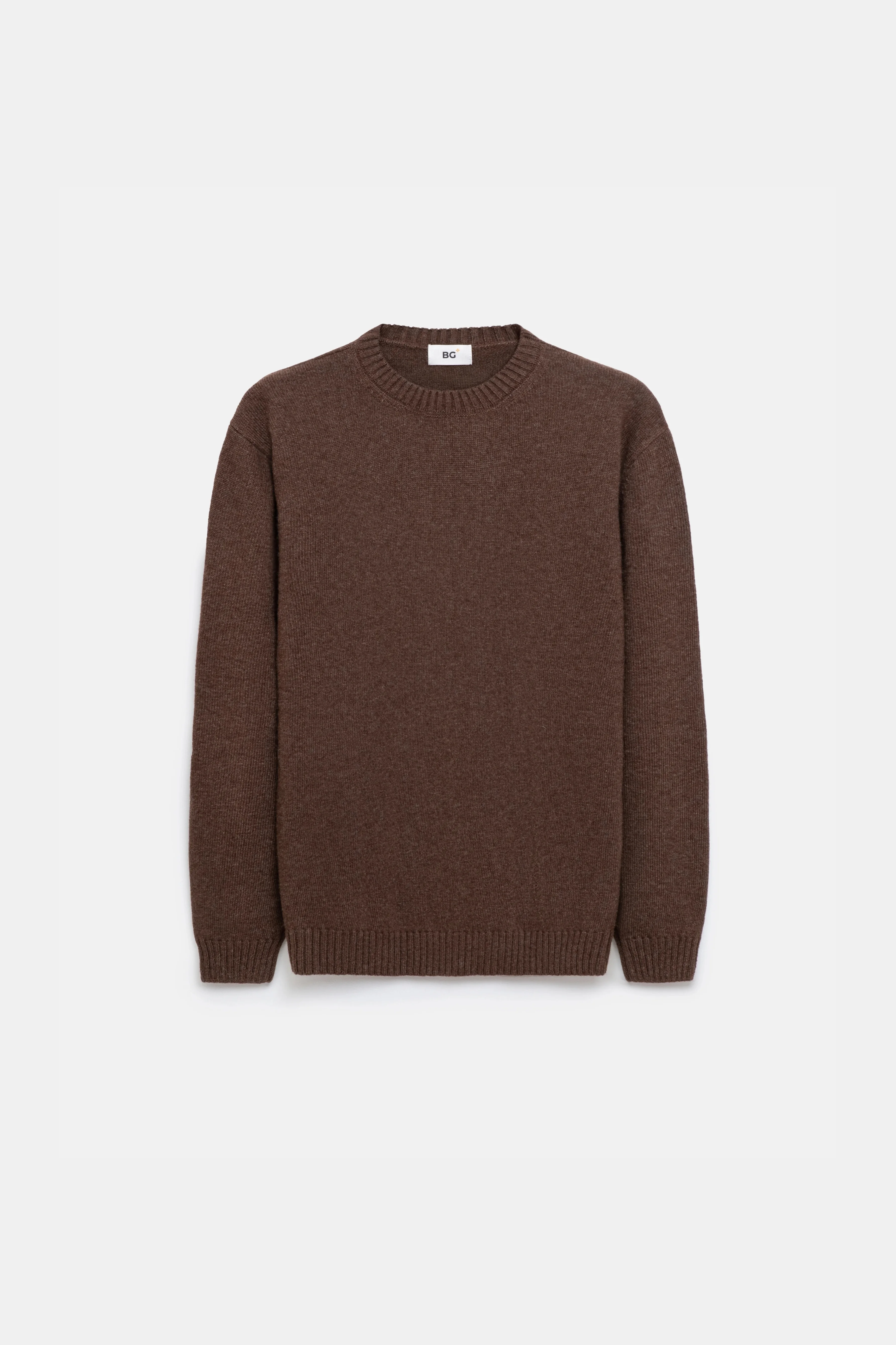 be Gentleman Трикотажний светр із круглим вирізом мокко