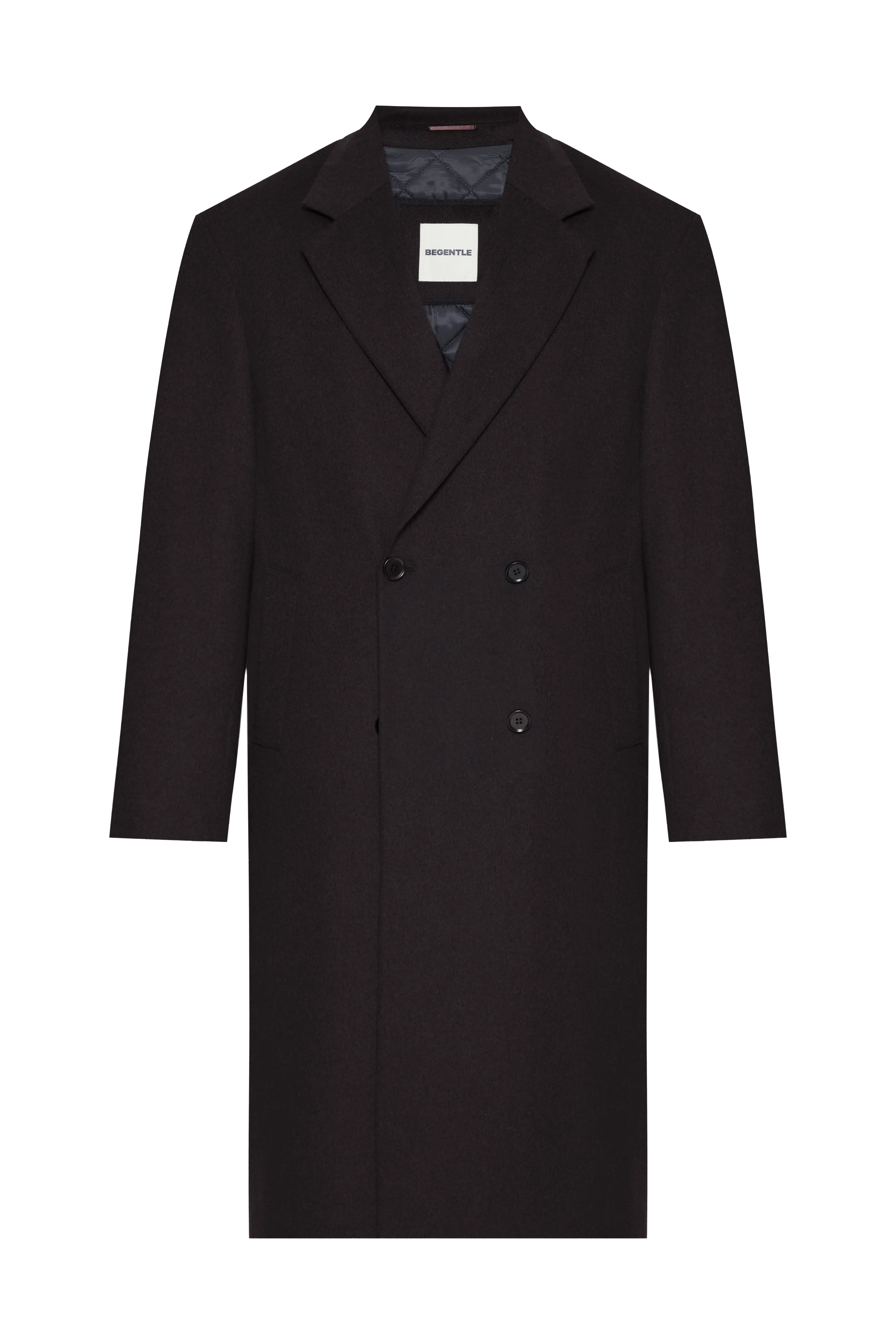 Пальто з вовною вільного крою чорне