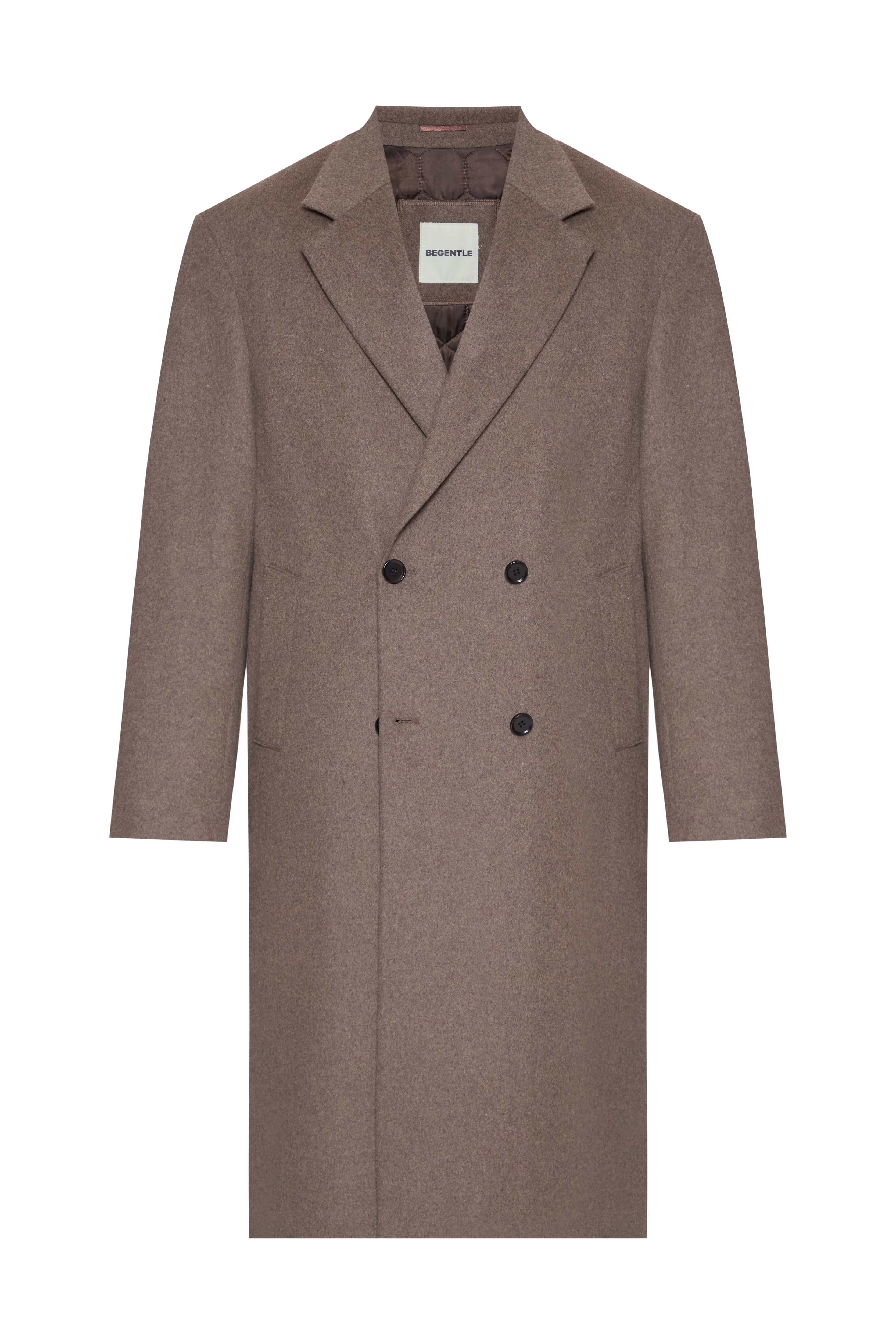 Пальто з вовною вільного крою бежеве