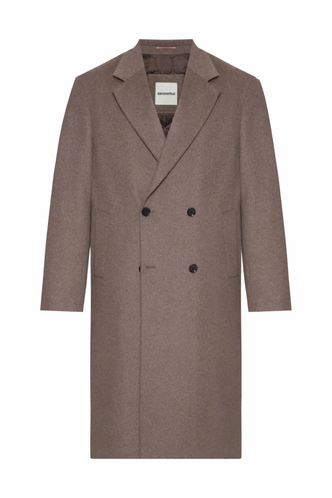 Пальто з вовною вільного крою бежеве be Gentleman 2