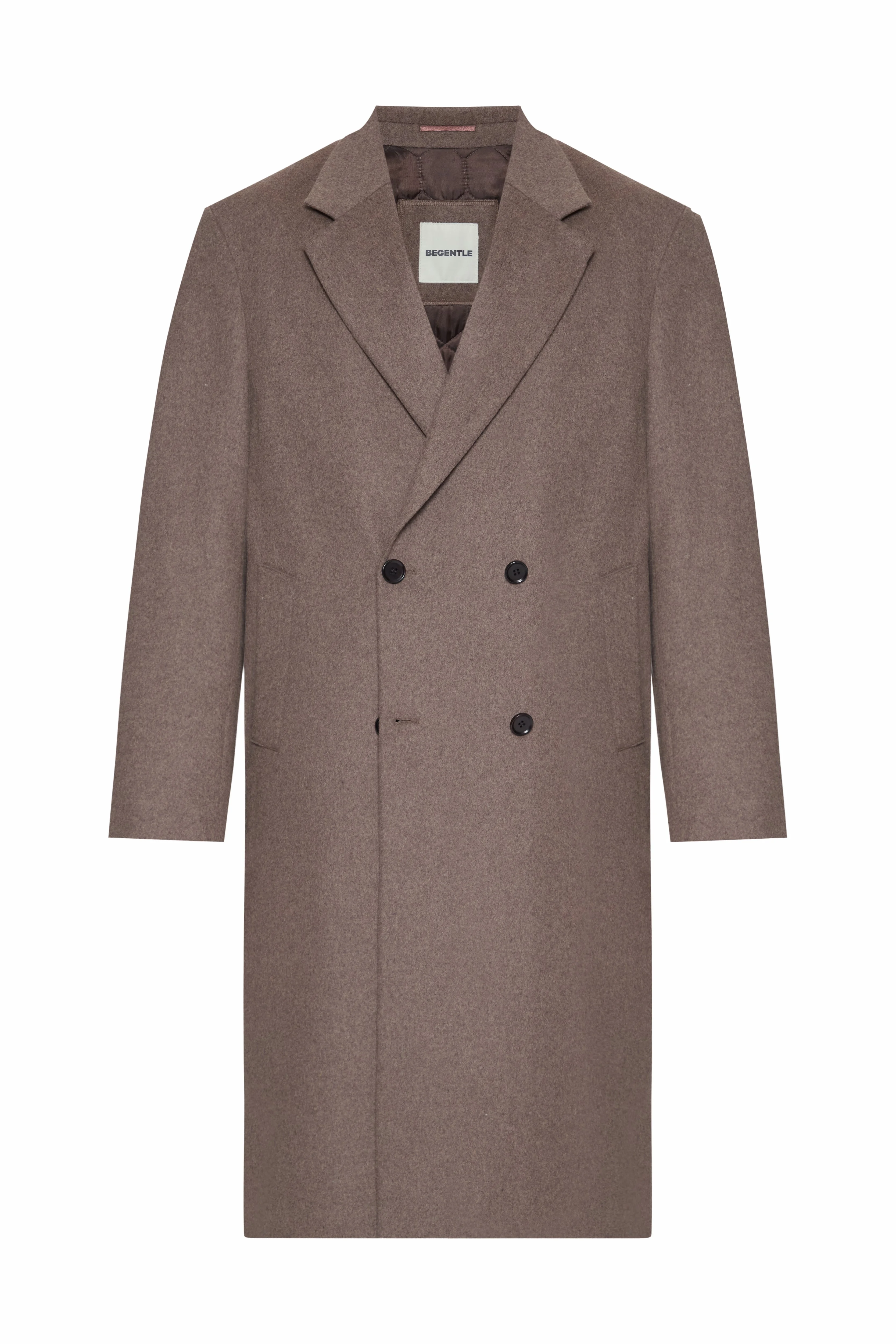 Пальто з вовною вільного крою бежеве