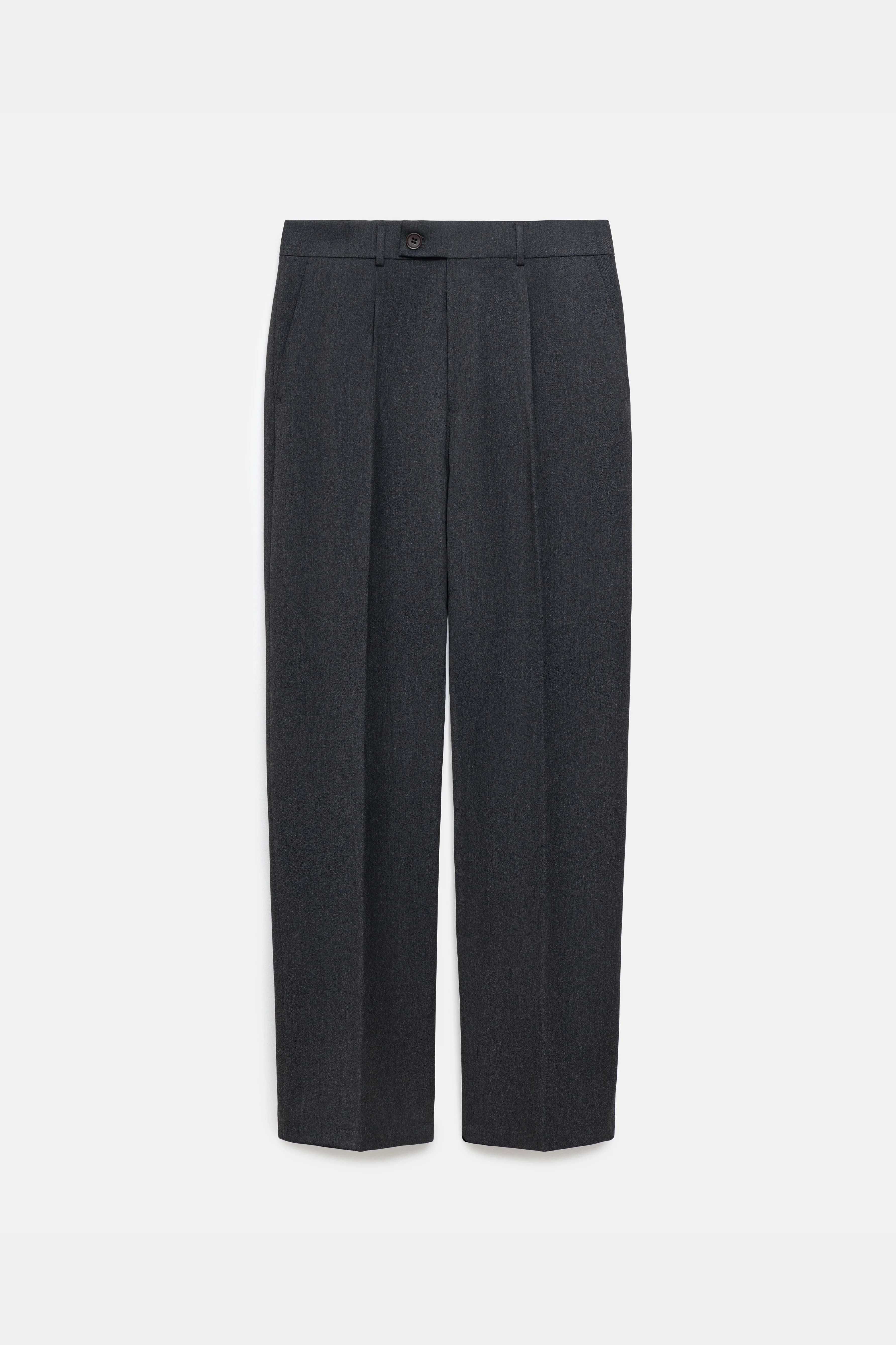 be Gentleman Штани вільного крою на основі вовни із защипами сірі