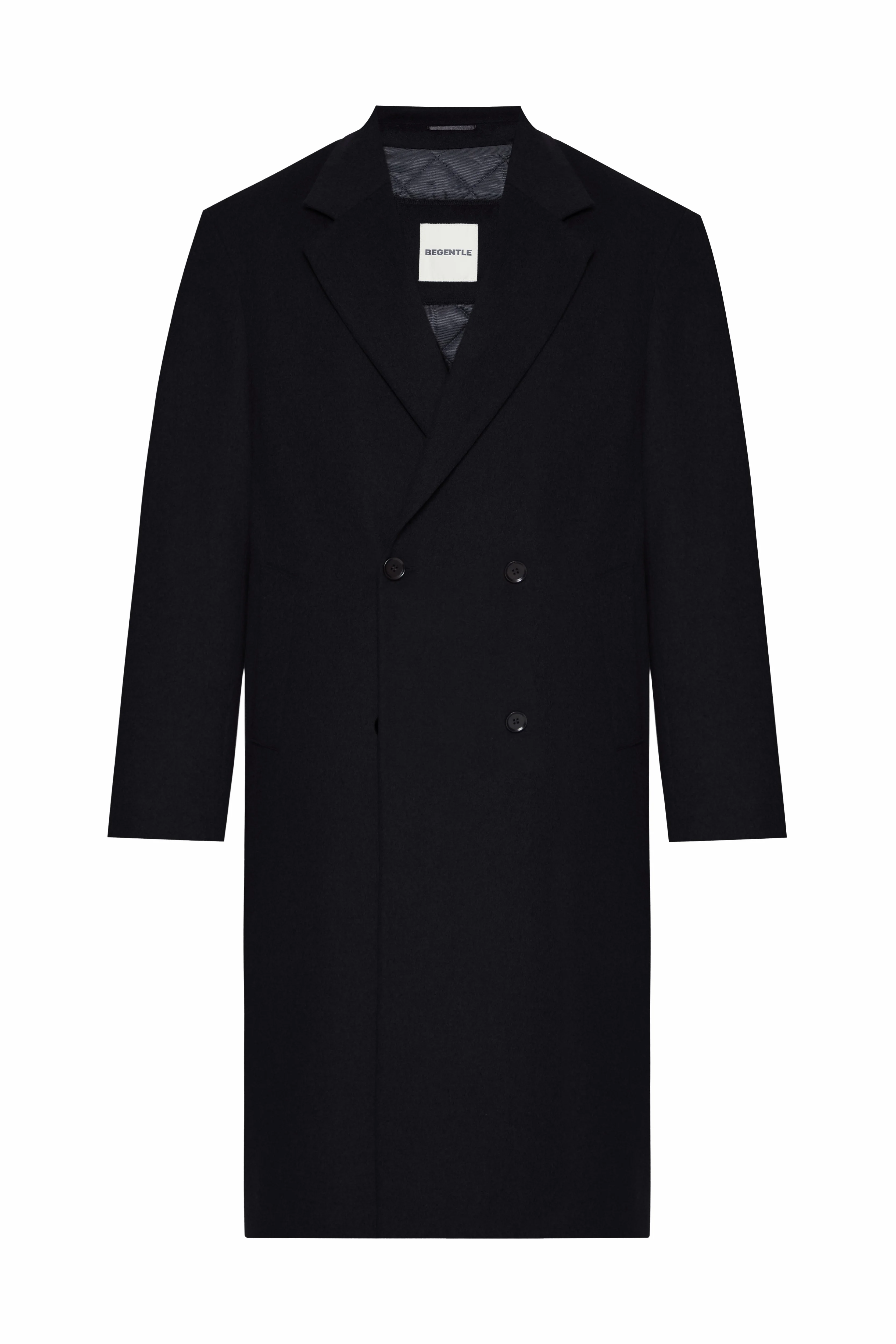 Пальто з вовною вільного крою чорне