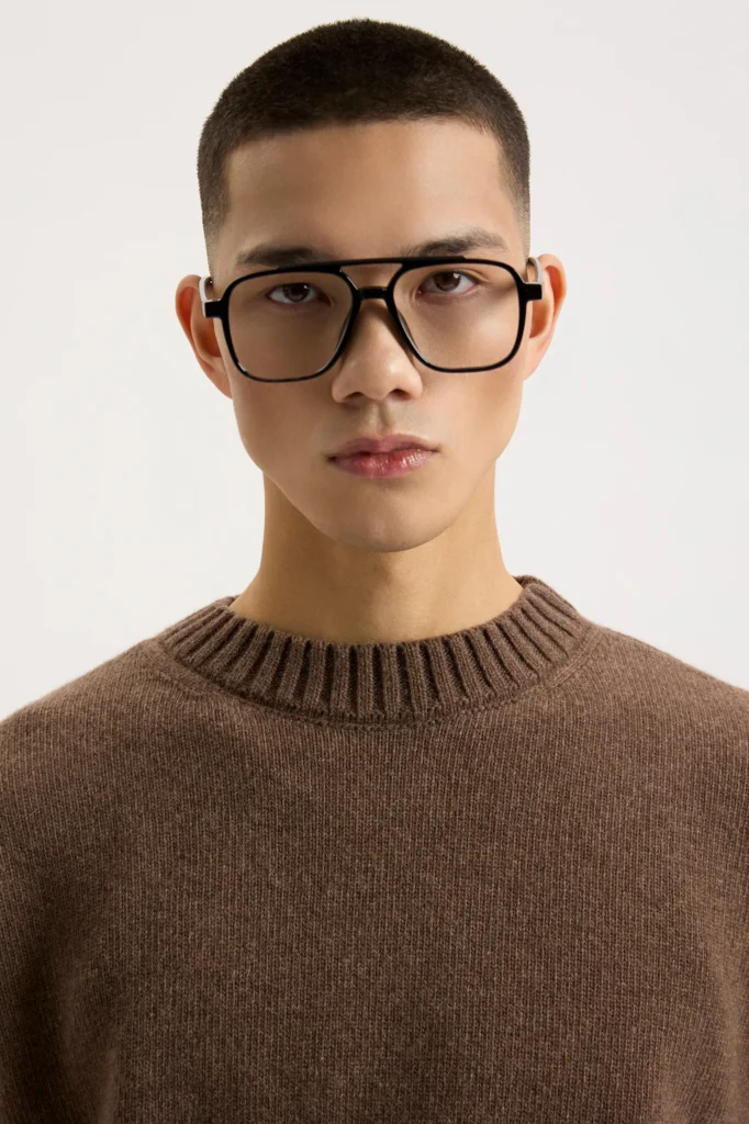 Трикотажний светр із круглим вирізом мокко be Gentleman 2