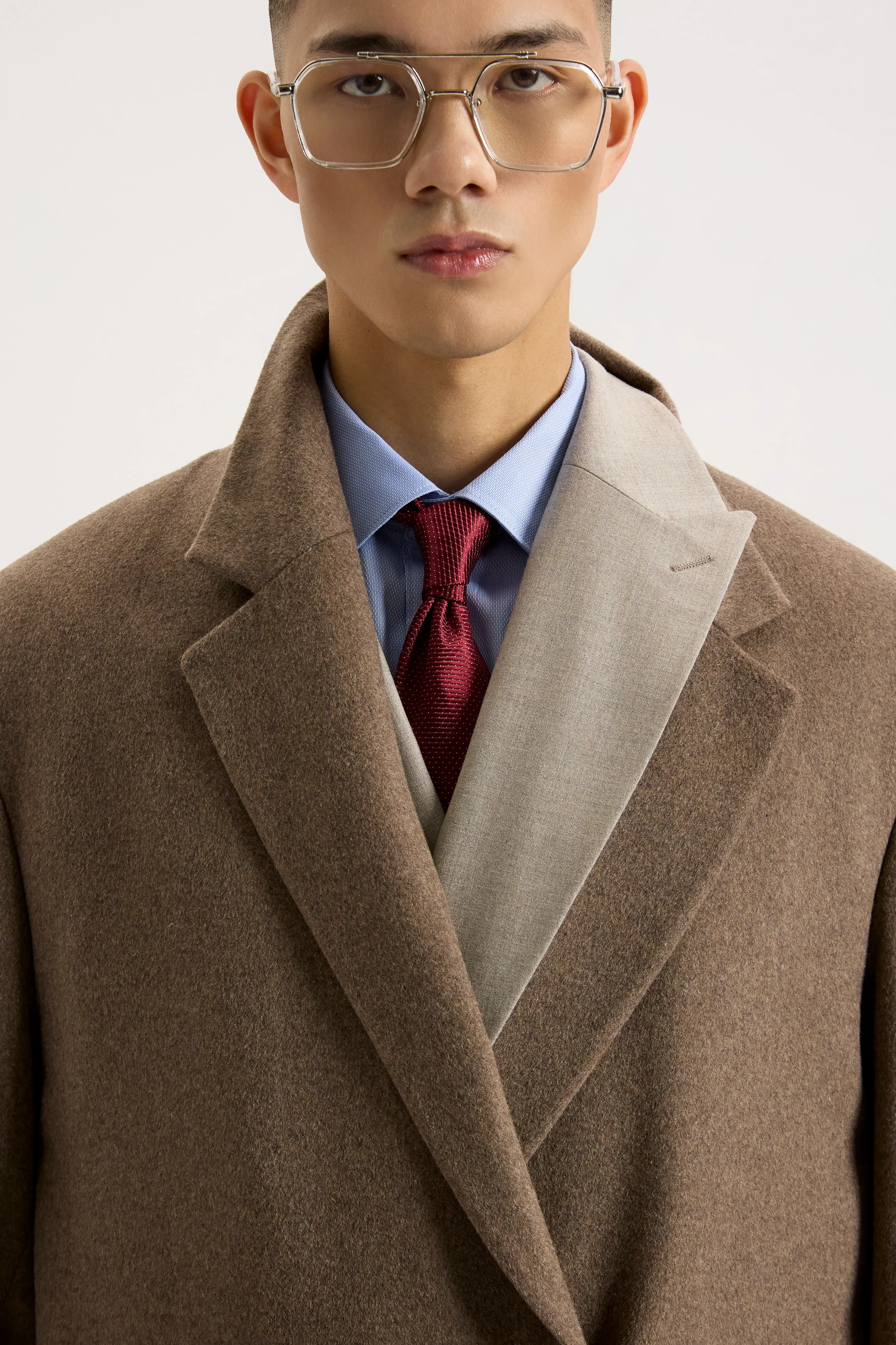 be Gentleman Пальто з вовною вільного крою бежеве