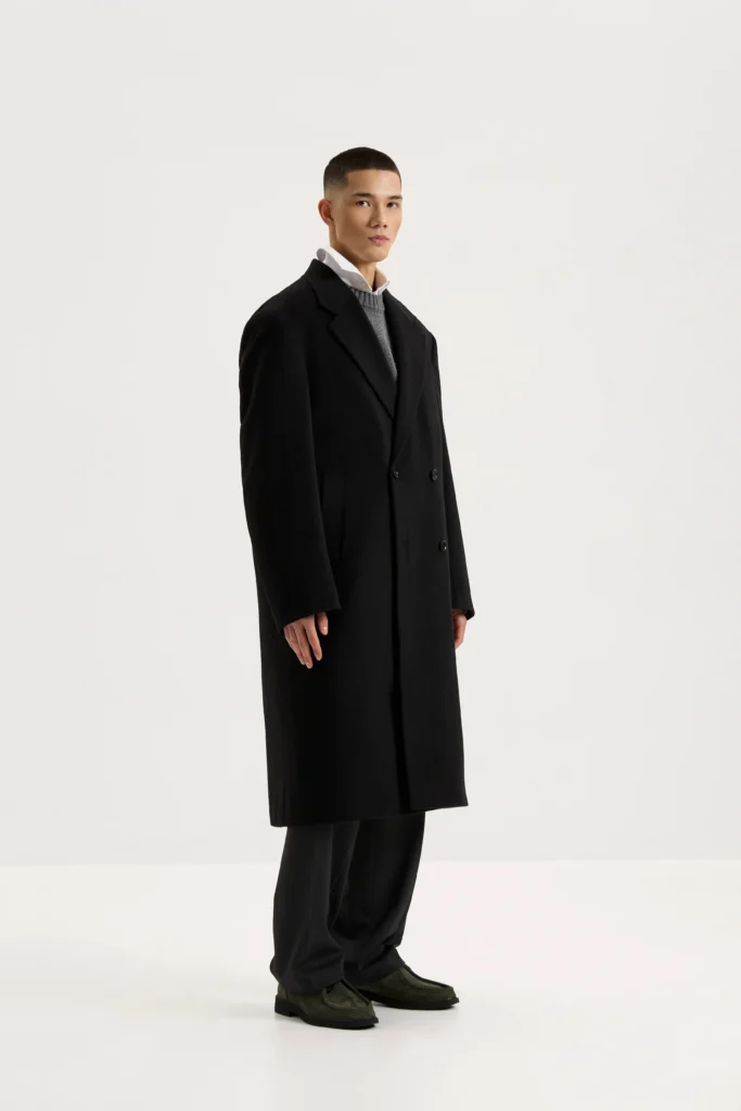 Пальто з вовною вільного крою чорне be Gentleman 2