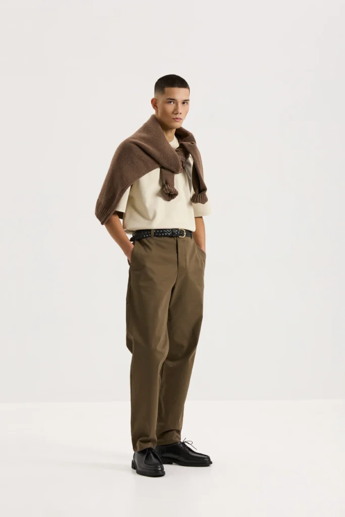 Штани-чіноси прямого крою хакі be Gentleman 2