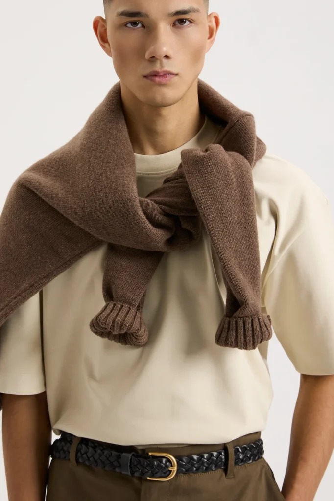 Футболка бавовняна бежевого кольору be Gentleman 2