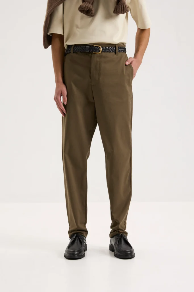 Штани-чіноси прямого крою хакі be Gentleman 2