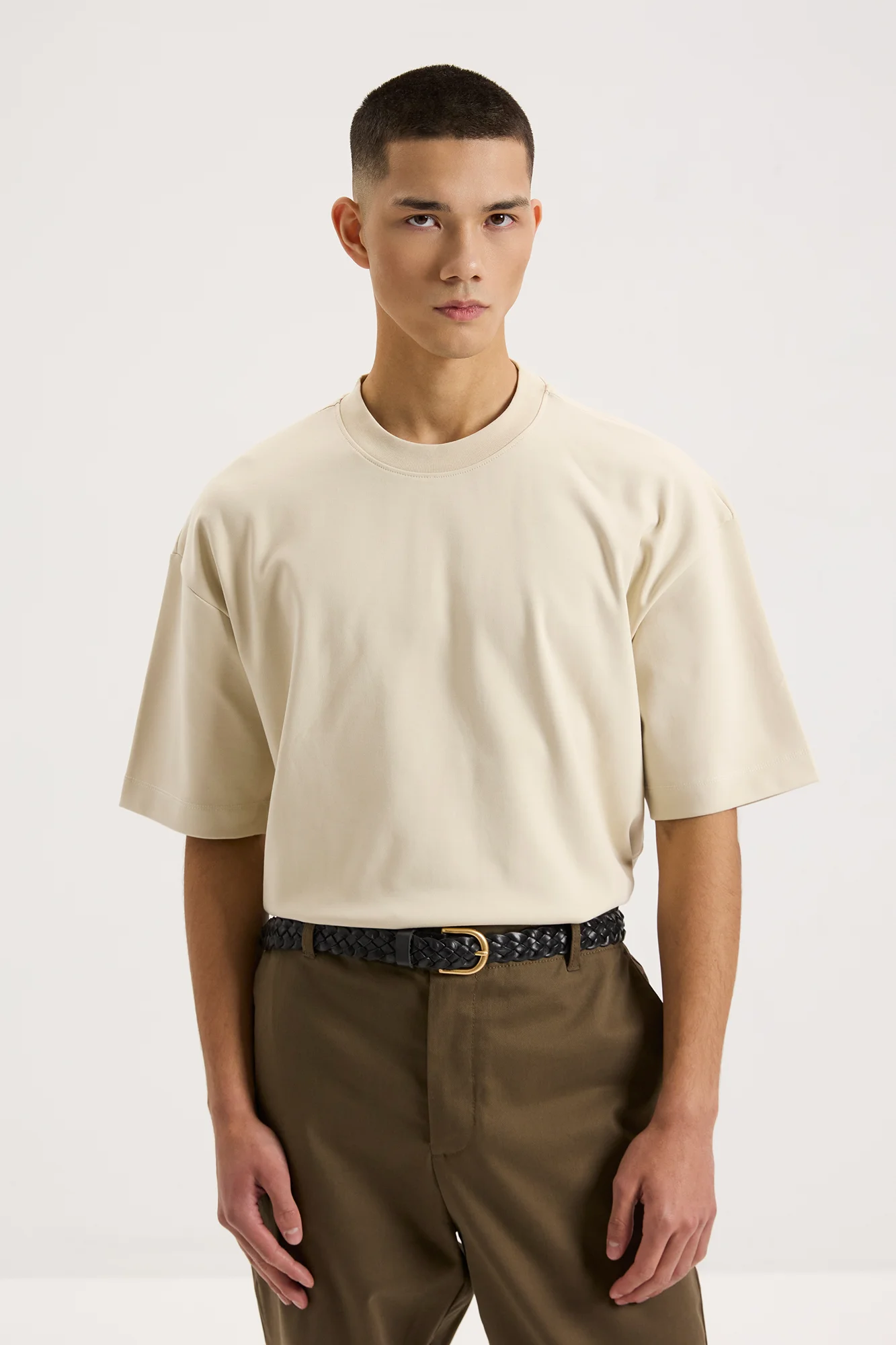 Футболка бавовняна бежевого кольору