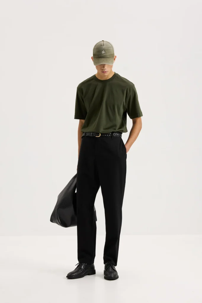 Футболка бавовняна кольору хакі be Gentleman 2