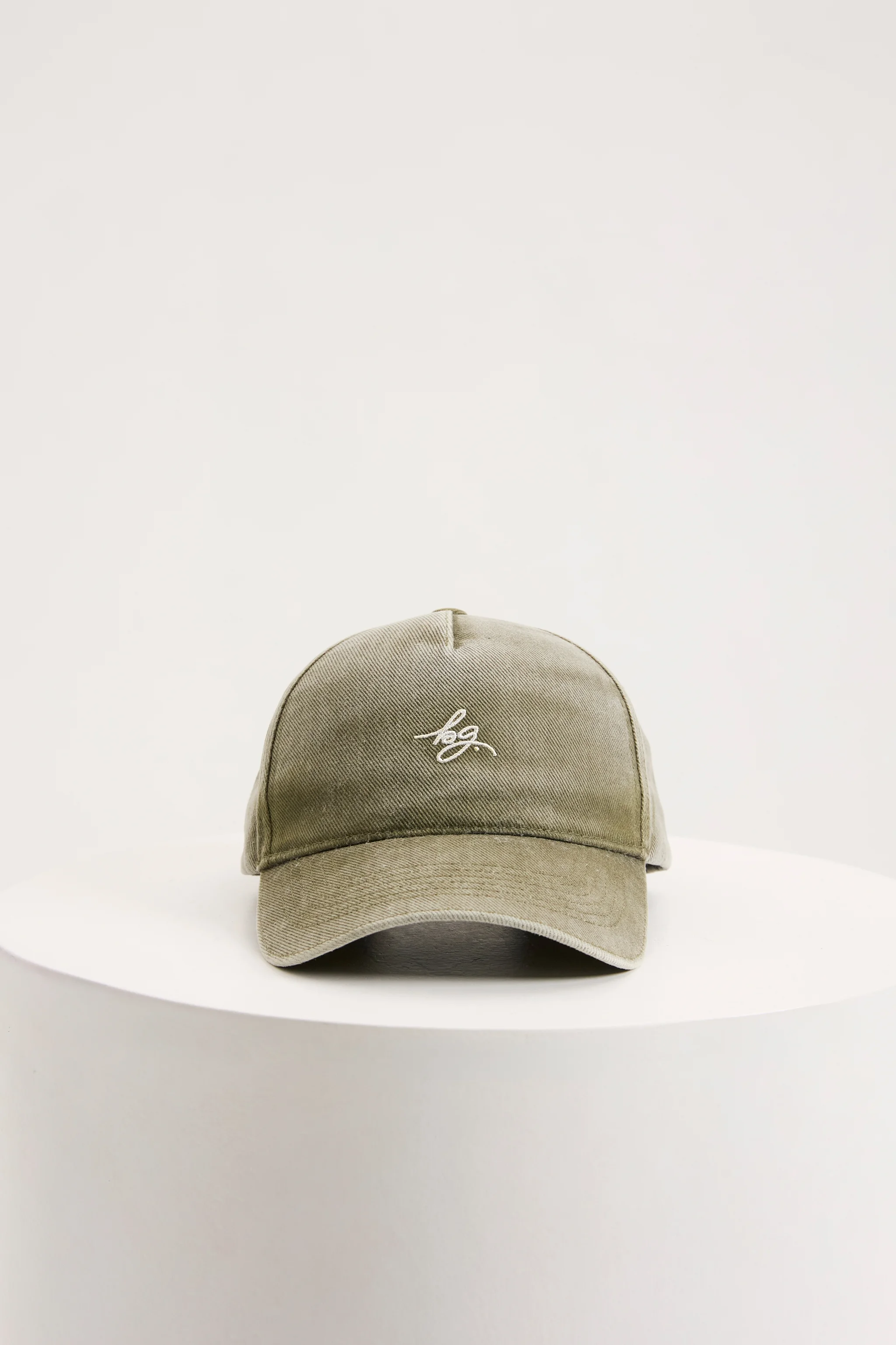 be Gentleman Кепка з лого оливкова виварена