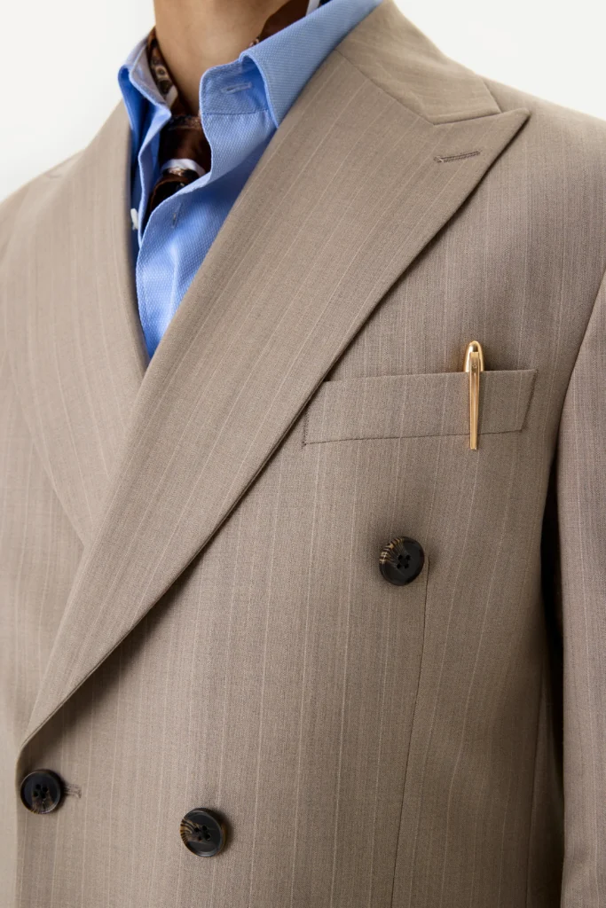 Костюм Sand Stripe Double двобортний беж в смужку be Gentleman 2