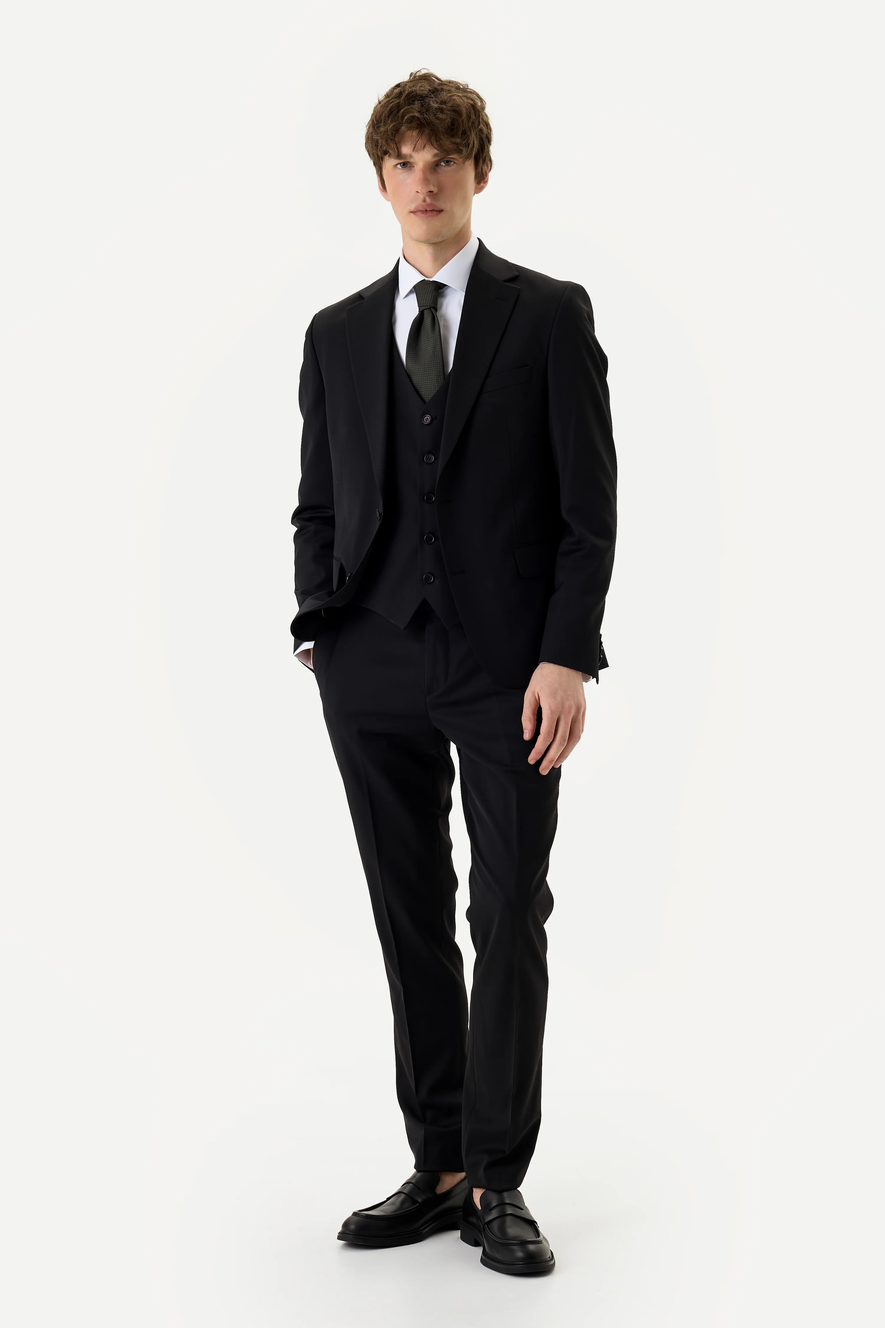 be Gentleman Костюм-трійка зі 100% шерсті чорного кольору