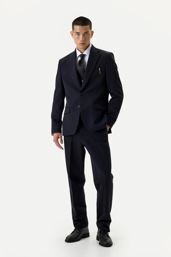 Костюм-трійка зі 100% шерсті чорного кольору be Gentleman 2