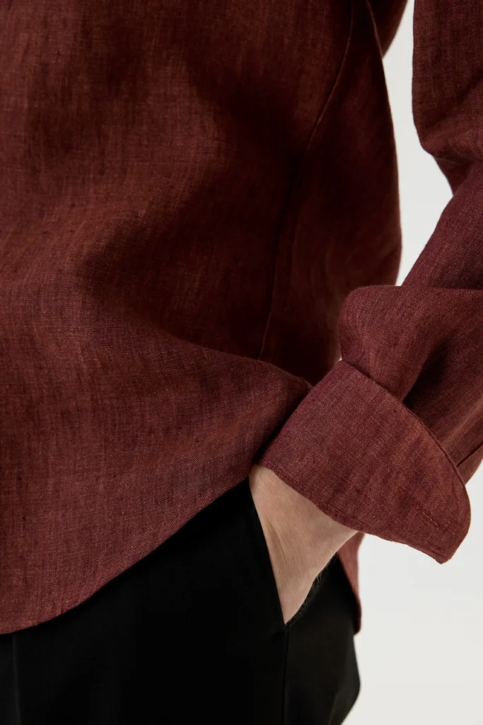 Сорочка теракотова зі 100%-го італійського льону be Gentleman 2