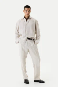 Сорочка сіра зі 100%-го італійського льону be Gentleman 5