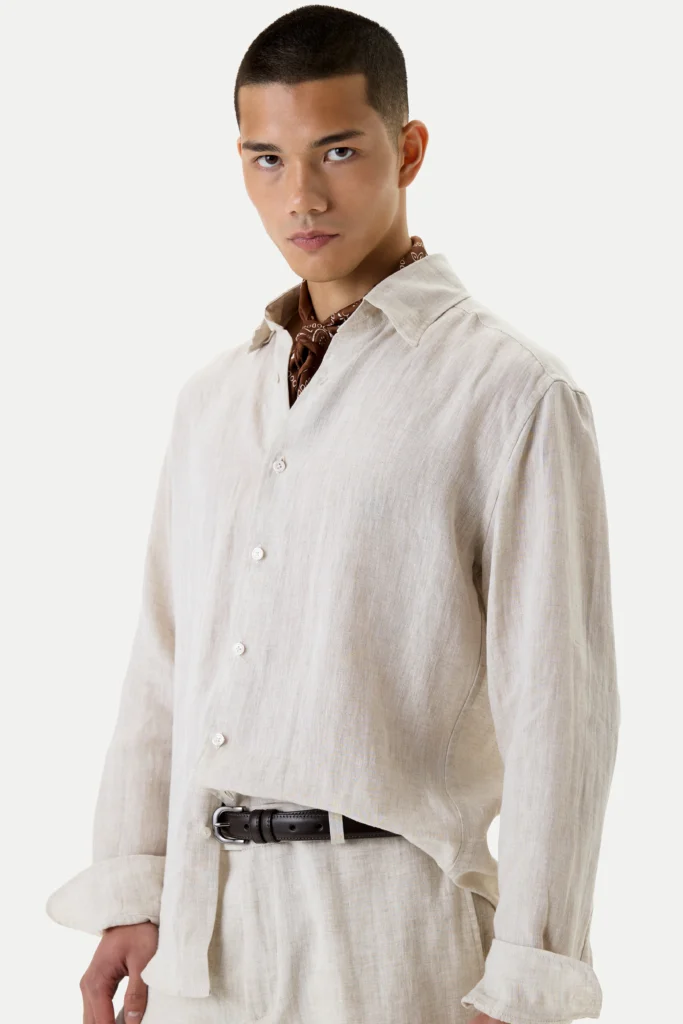 Сорочка сіра зі 100%-го італійського льону be Gentleman 2