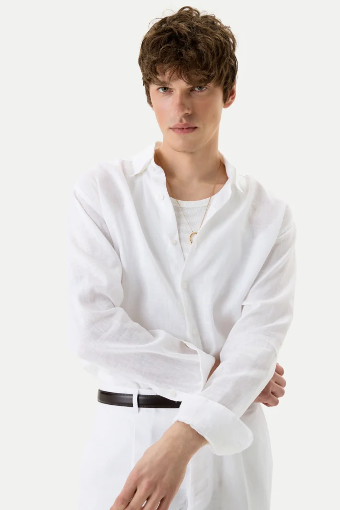 Сорочка біла зі 100%-го італійського льону be Gentleman 2