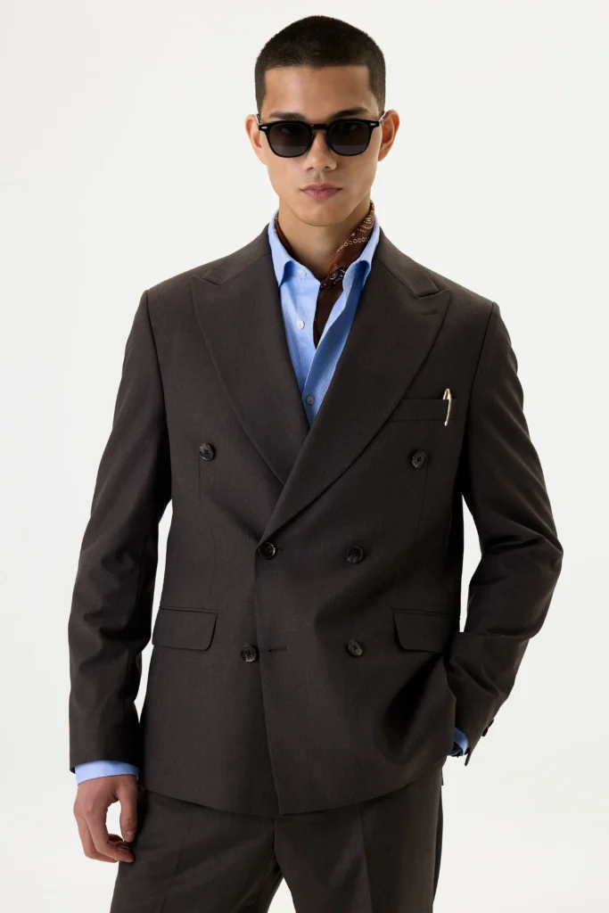 Костюм Cocoa Brown Double двобортний коричневий be Gentleman 2