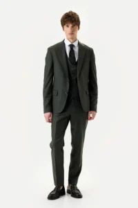 Костюм-трійка Shadow Olive зі 100% шерсті be Gentleman 5