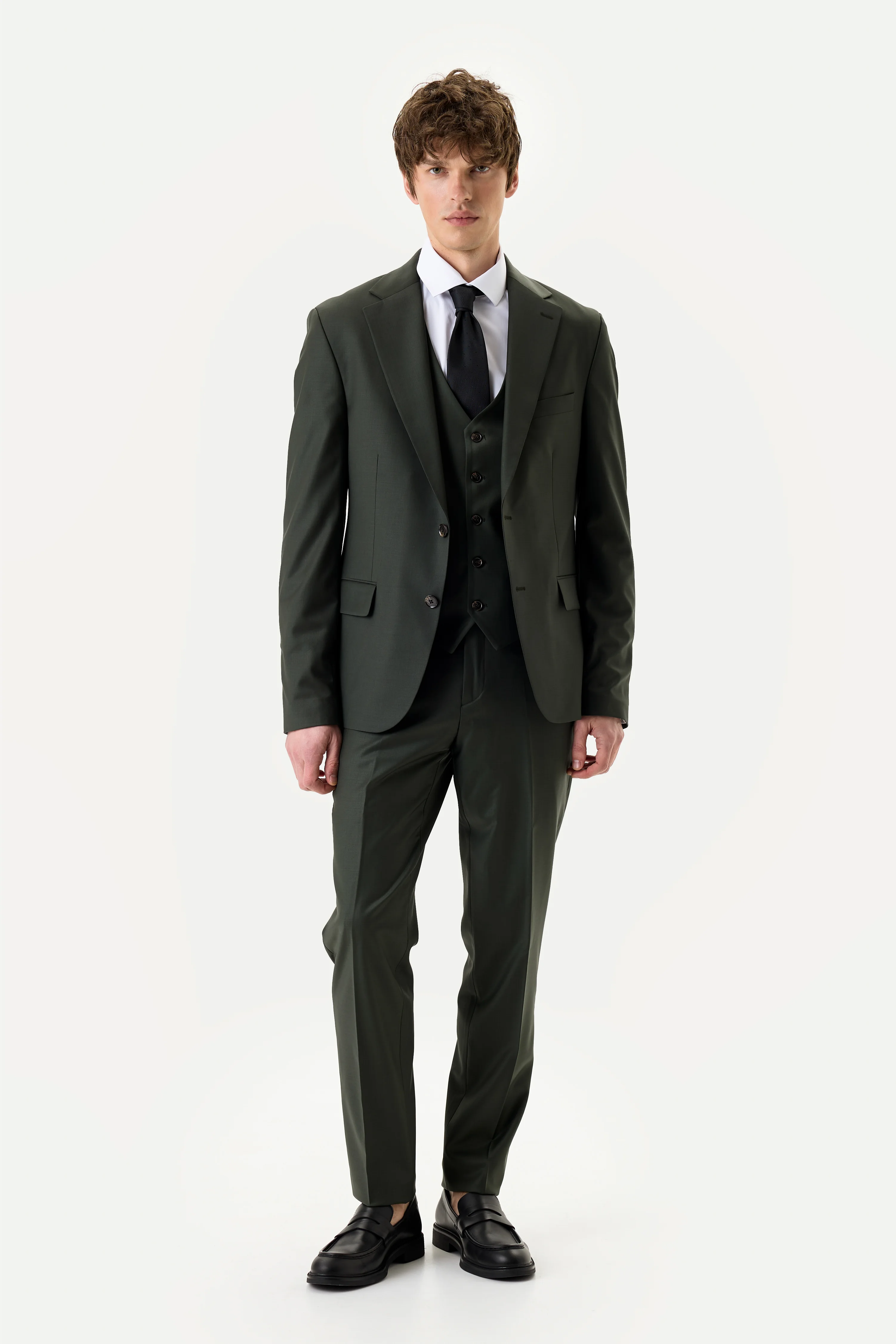 Костюм-трійка Shadow Olive зі 100% шерсті