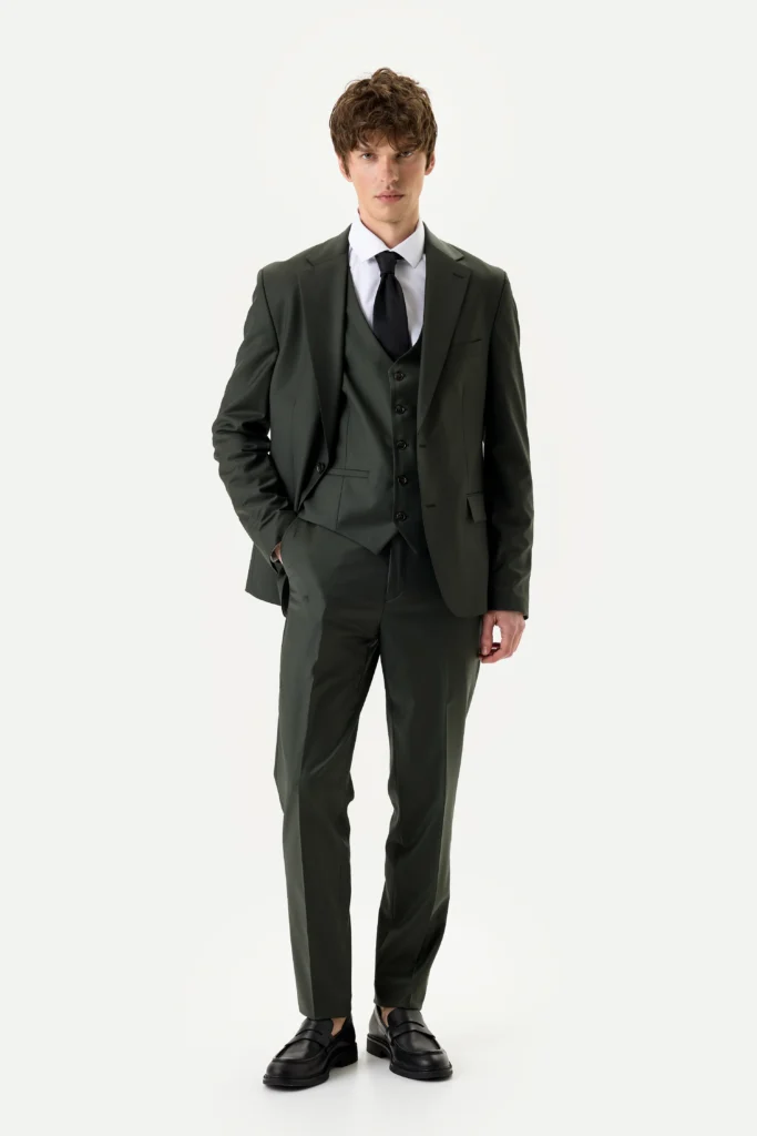 Костюм-трійка Shadow Olive зі 100% шерсті be Gentleman 2