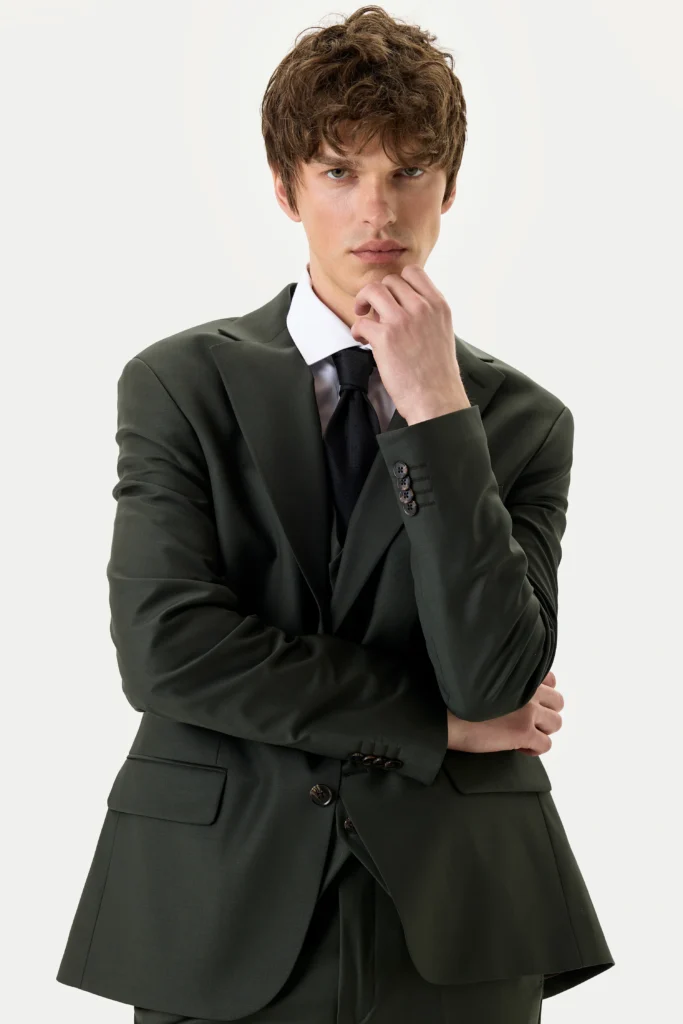 Костюм-трійка Shadow Olive зі 100% шерсті be Gentleman 2