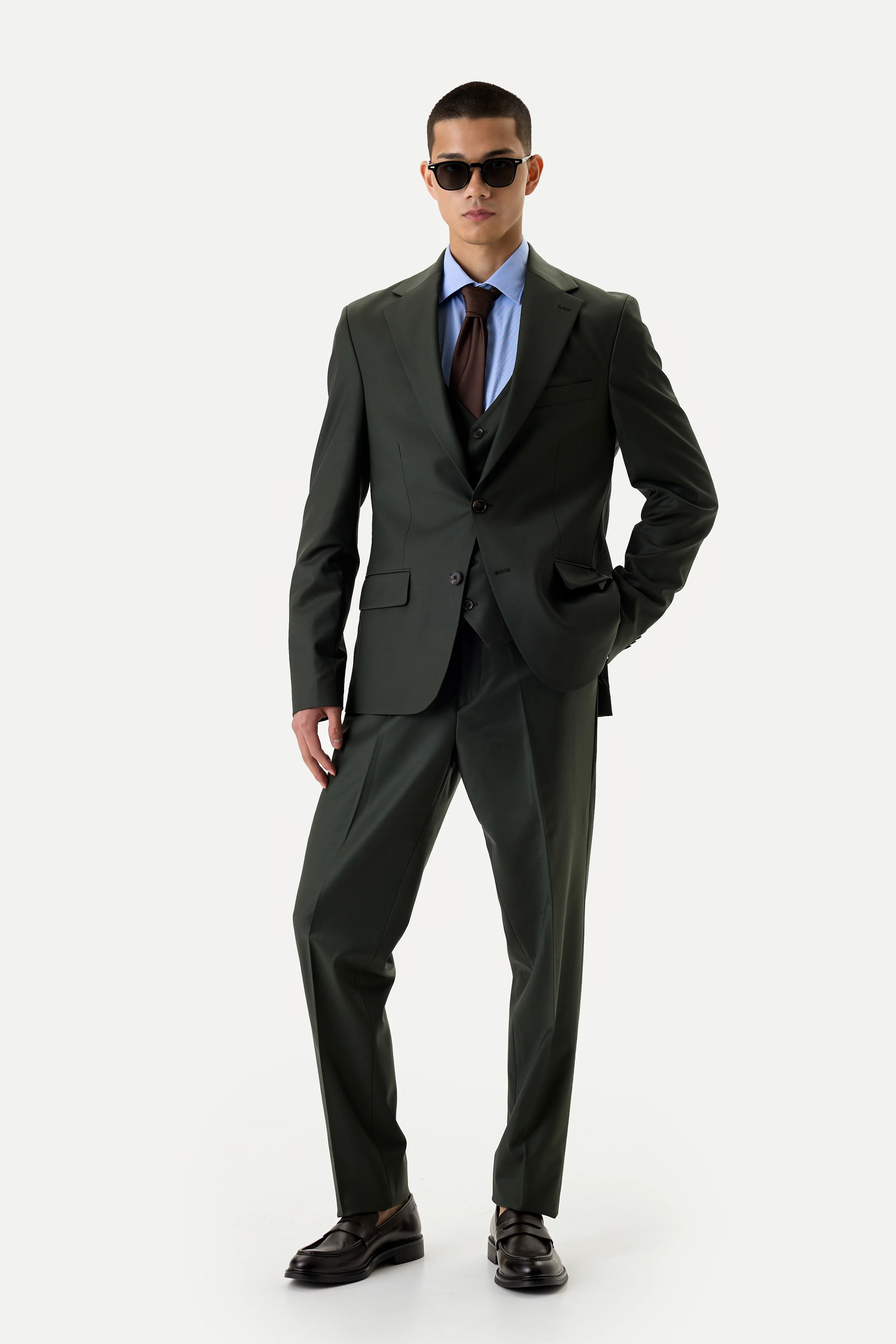 Костюм-трійка Deep Moss зі 100% шерсті