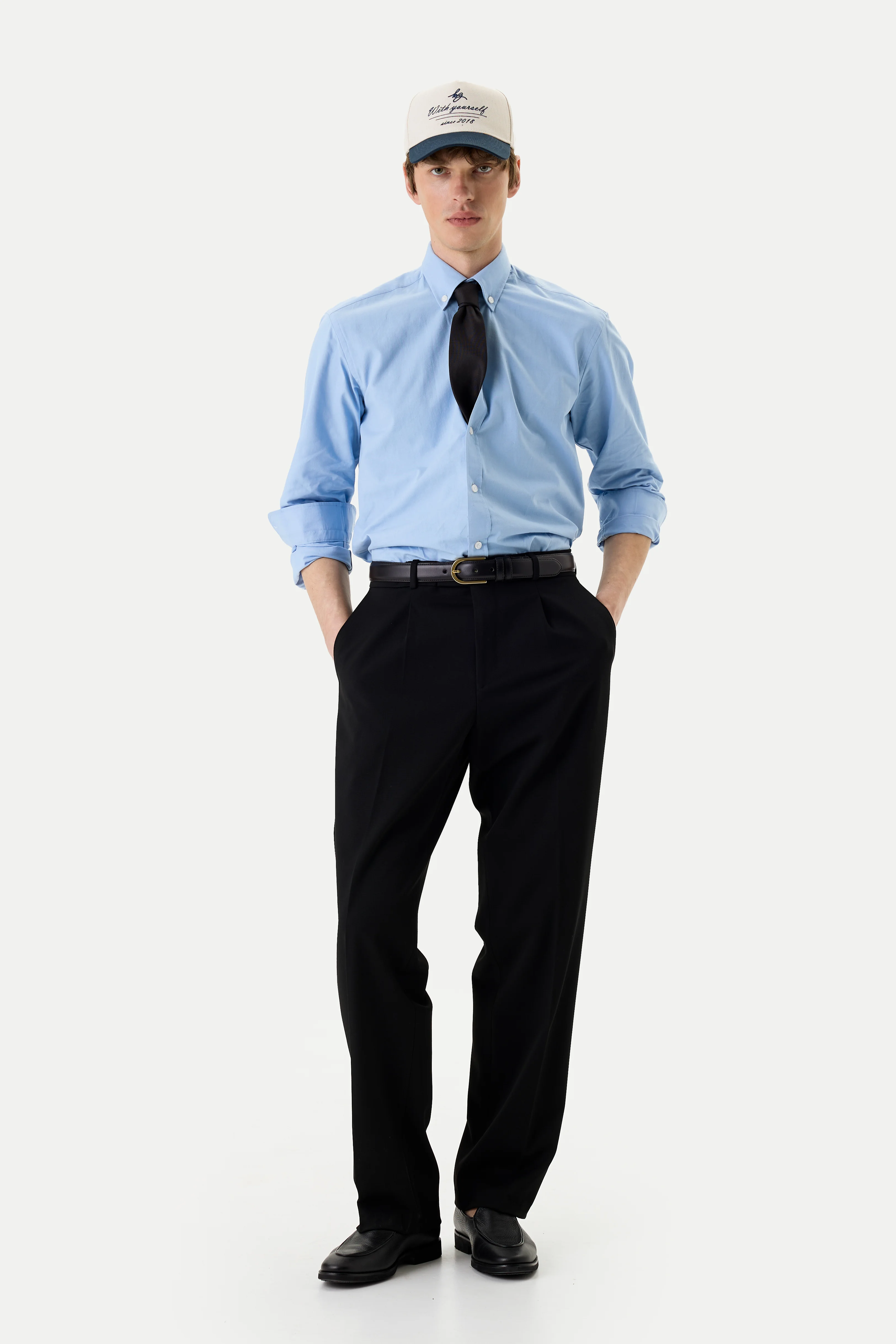 be Gentleman Сорочка-оксфорд блакитна