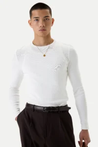 Лонгслів білий приталений be Gentleman 5