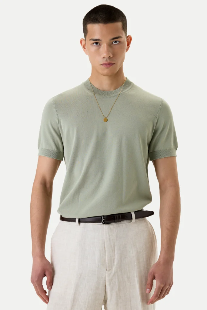 Mint-colored knitted T-shirt be Gentleman 2
