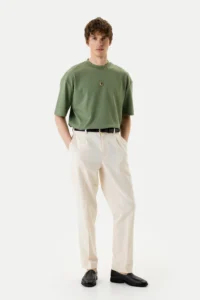 Футболка бавовняна оливкового кольору be Gentleman 5