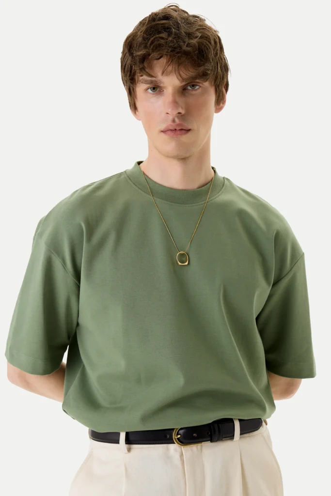 Футболка бавовняна оливкового кольору be Gentleman 2