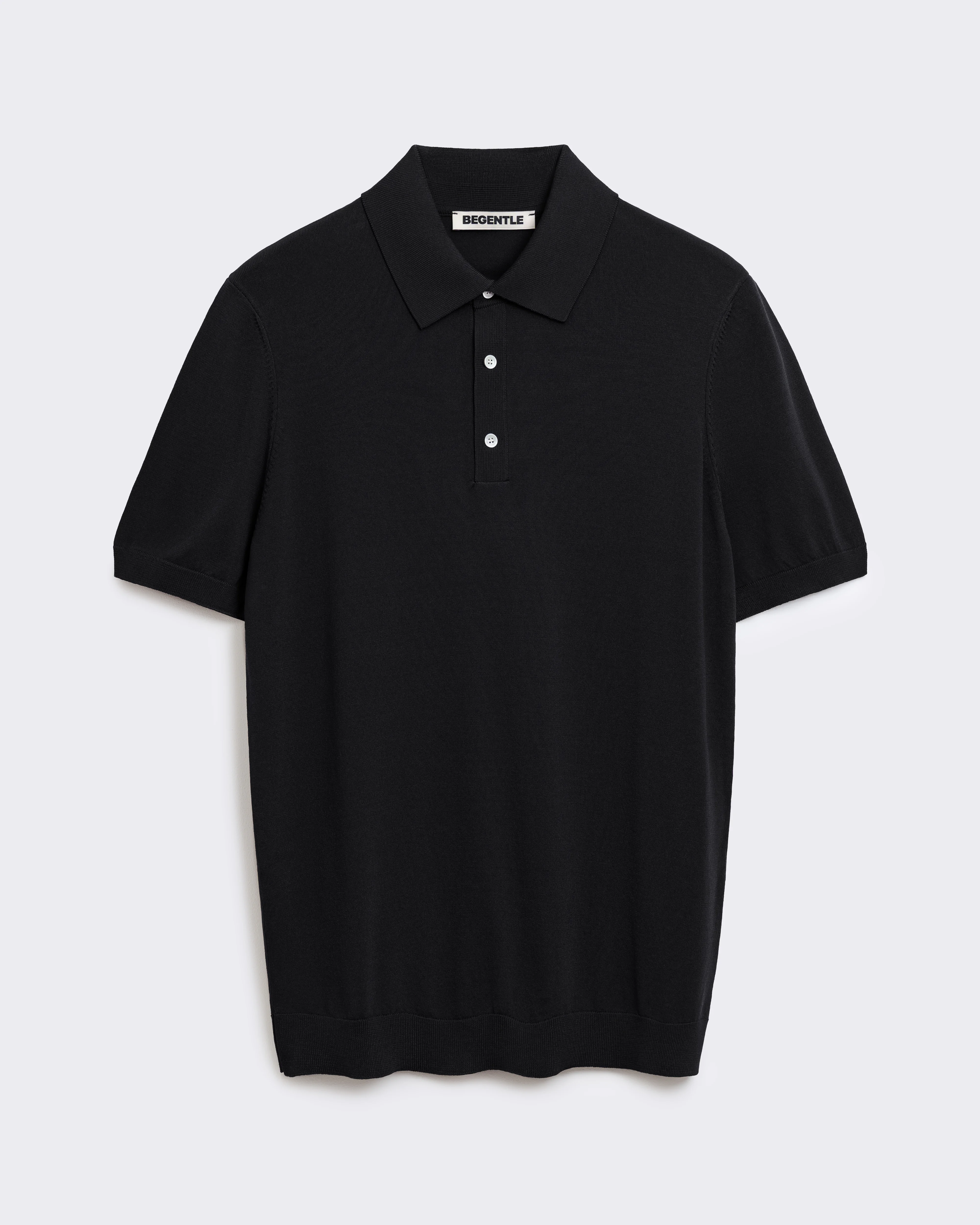 be Gentleman Трикотажна сорочка-поло чорна