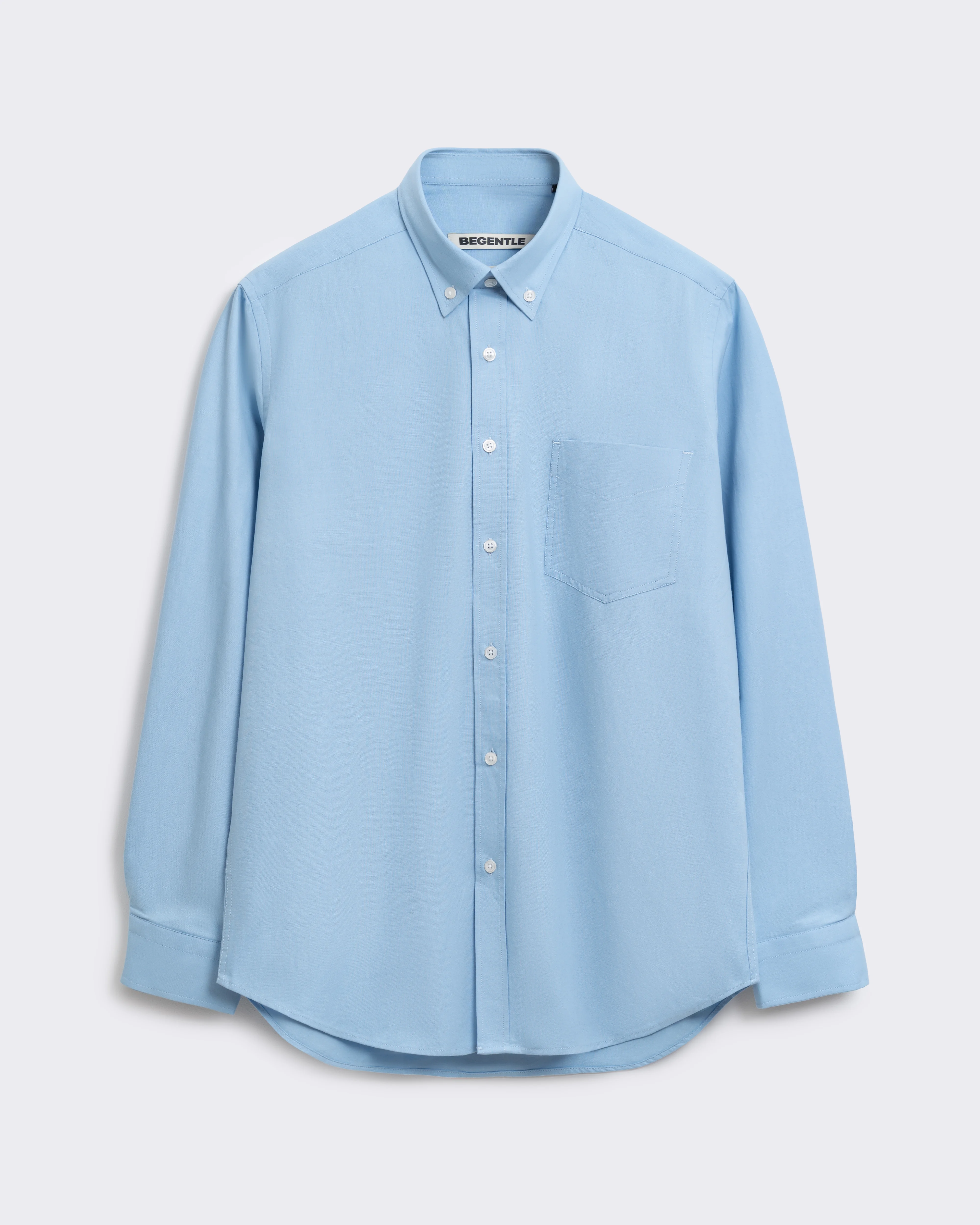 Сорочка-оксфорд блакитна з кишенею