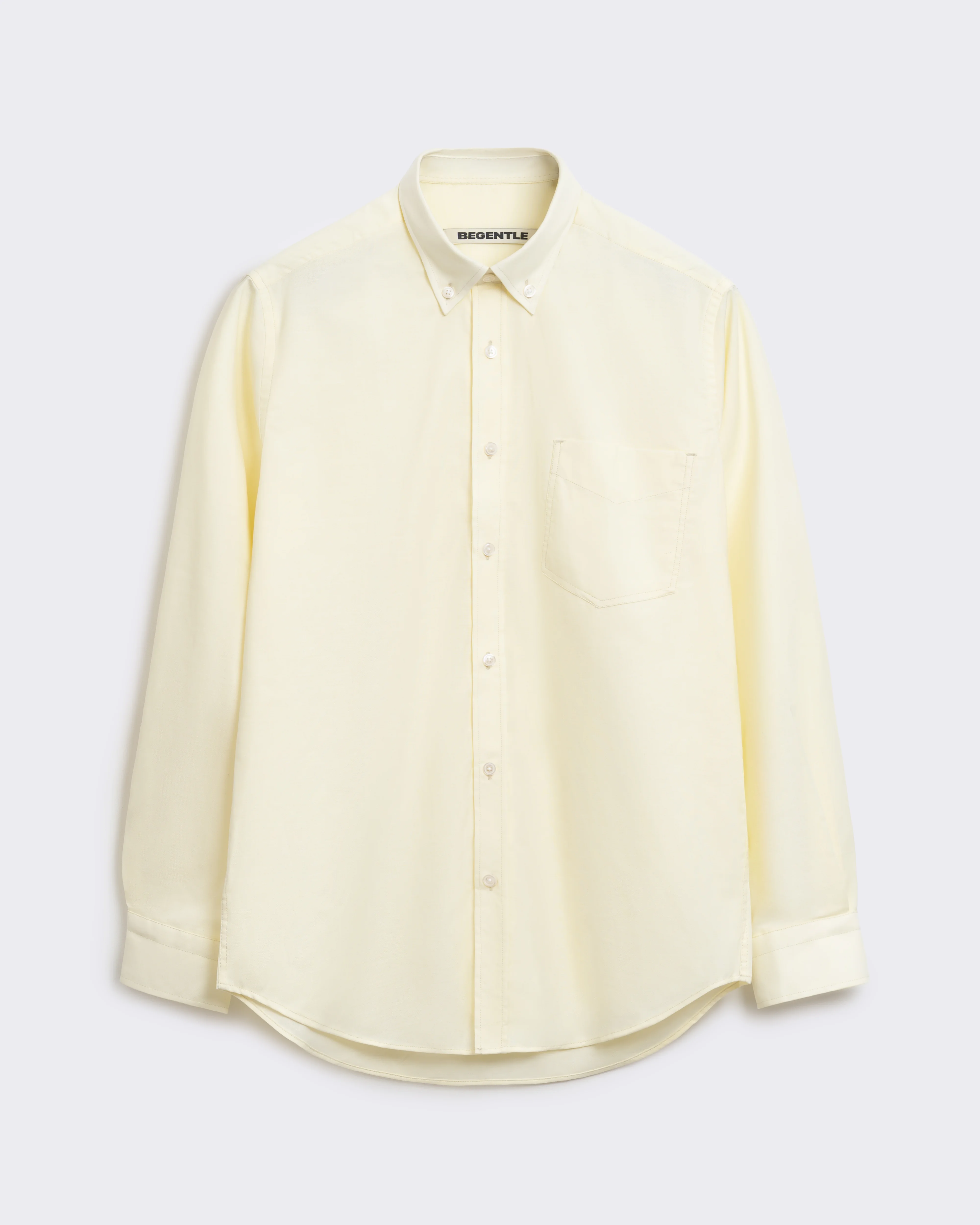 Сорочка-оксфорд лимонна з кишенею