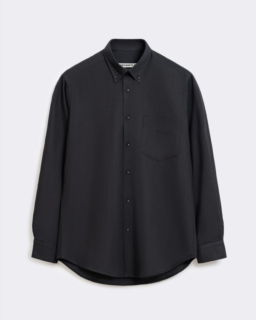 Сорочка-оксфорд чорна з накладною кишенею be Gentleman 2